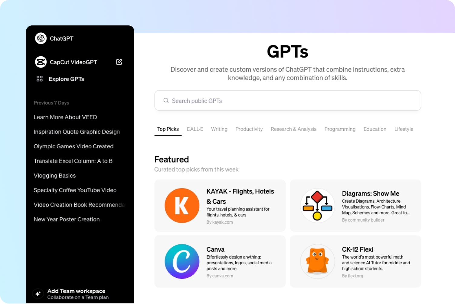 1706673130694. Krok 1 Otevřít ChatGPT app store